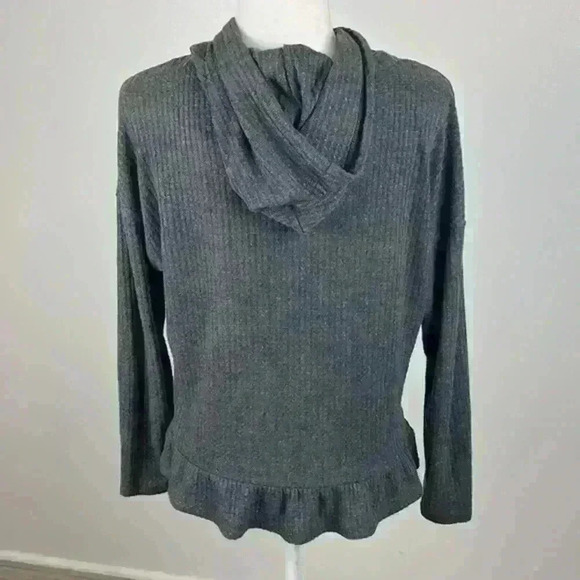 LC Lauren Conrad Grey Sparkly Hooded Top Size Small - Picture 4 of 8